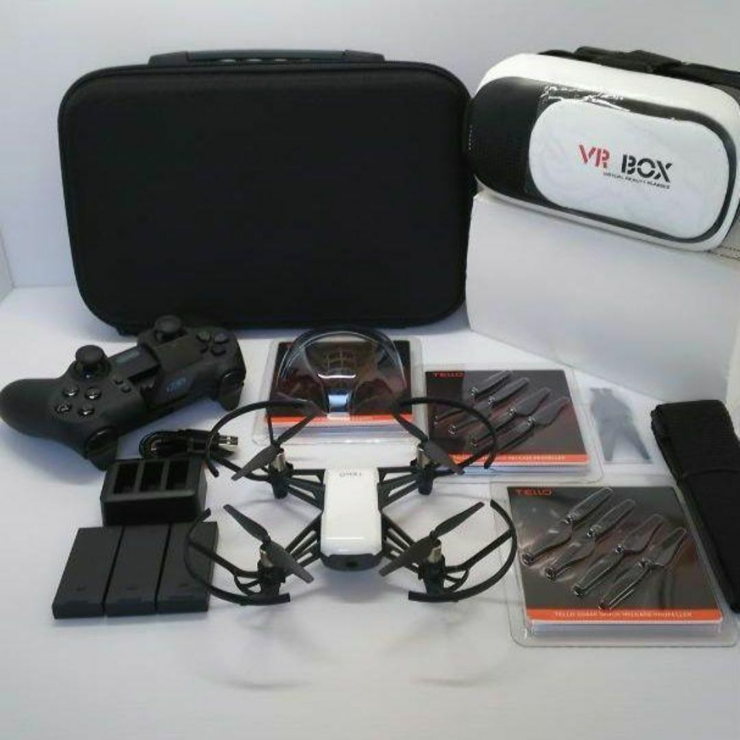 ドローン DJI Tello +VRゴール フルセット(予備パーツ付き)の ドローン DJI Tello +VRゴール フルセット(予備パーツ付き)の