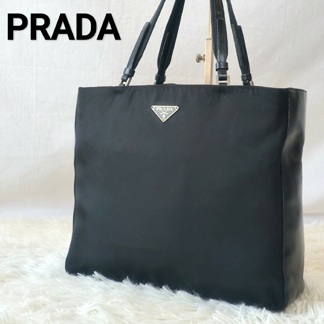 PRADA - PRADA プラダ ハンドバッグ トート 三角ロゴ ナイロン PRADA - PRADA プラダ ハンドバッグ トート 三角ロゴ ナイロン