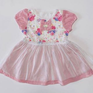 花柄レース 半袖ワンピース 女の子 80