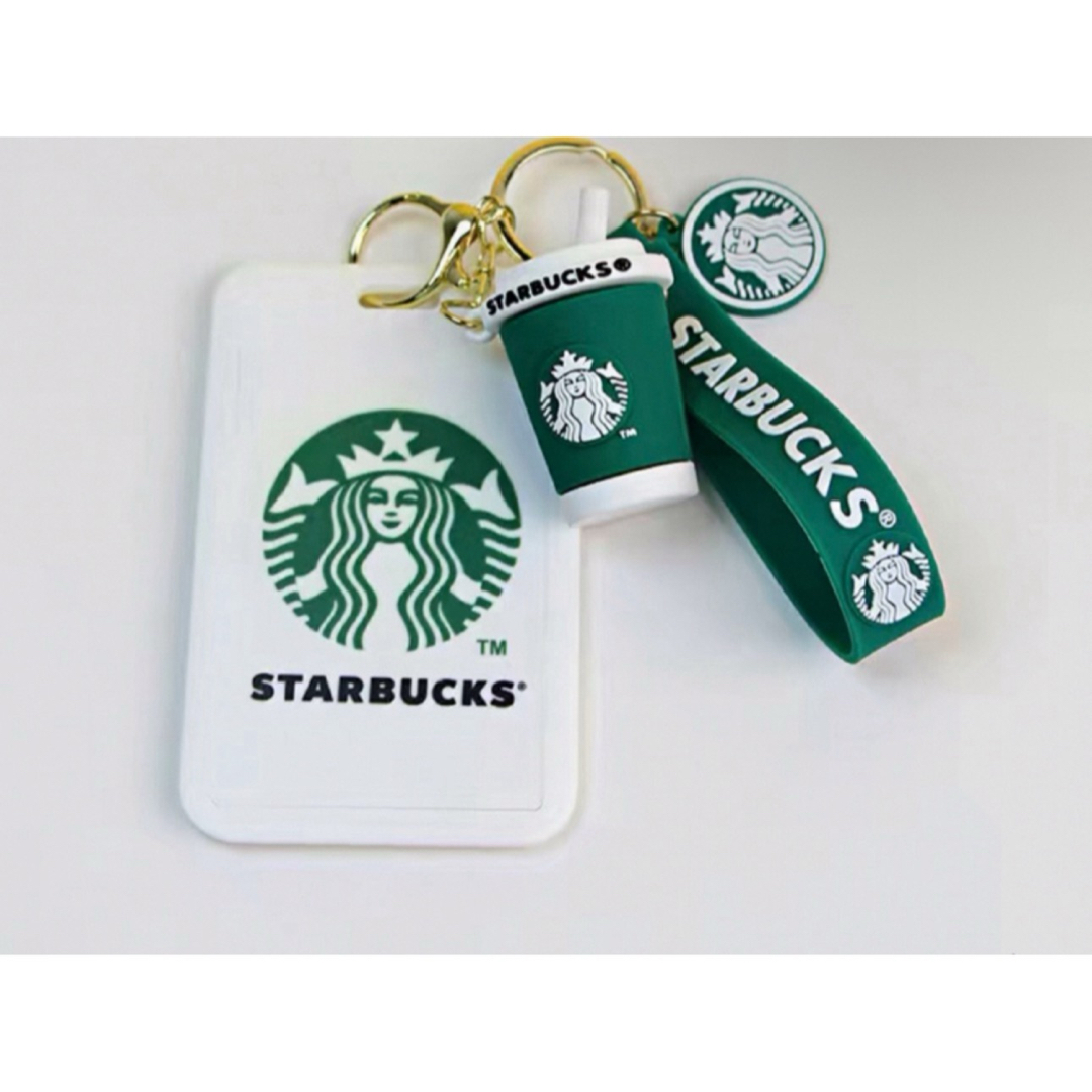 Starbucks カード入れ 定期入れ バスケース キーホルダー レディースのファッション小物(名刺入れ/定期入れ)の商品写真