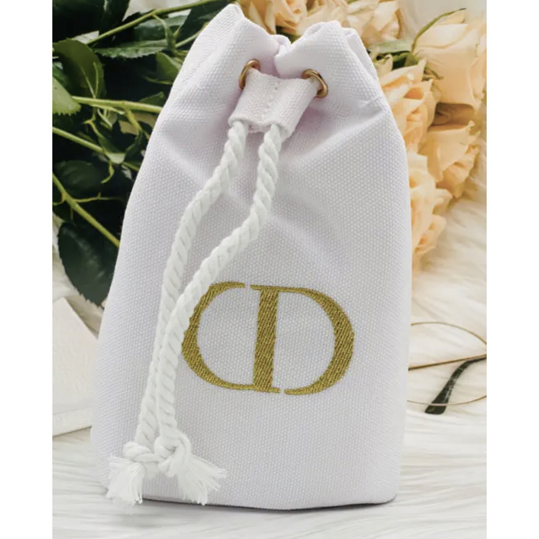 Christian Dior - 【Dior】ノベルティ巾着ポーチ ホワイト 新品 Christian Dior - 【Dior】ノベルティ巾着ポーチ ホワイト 新品