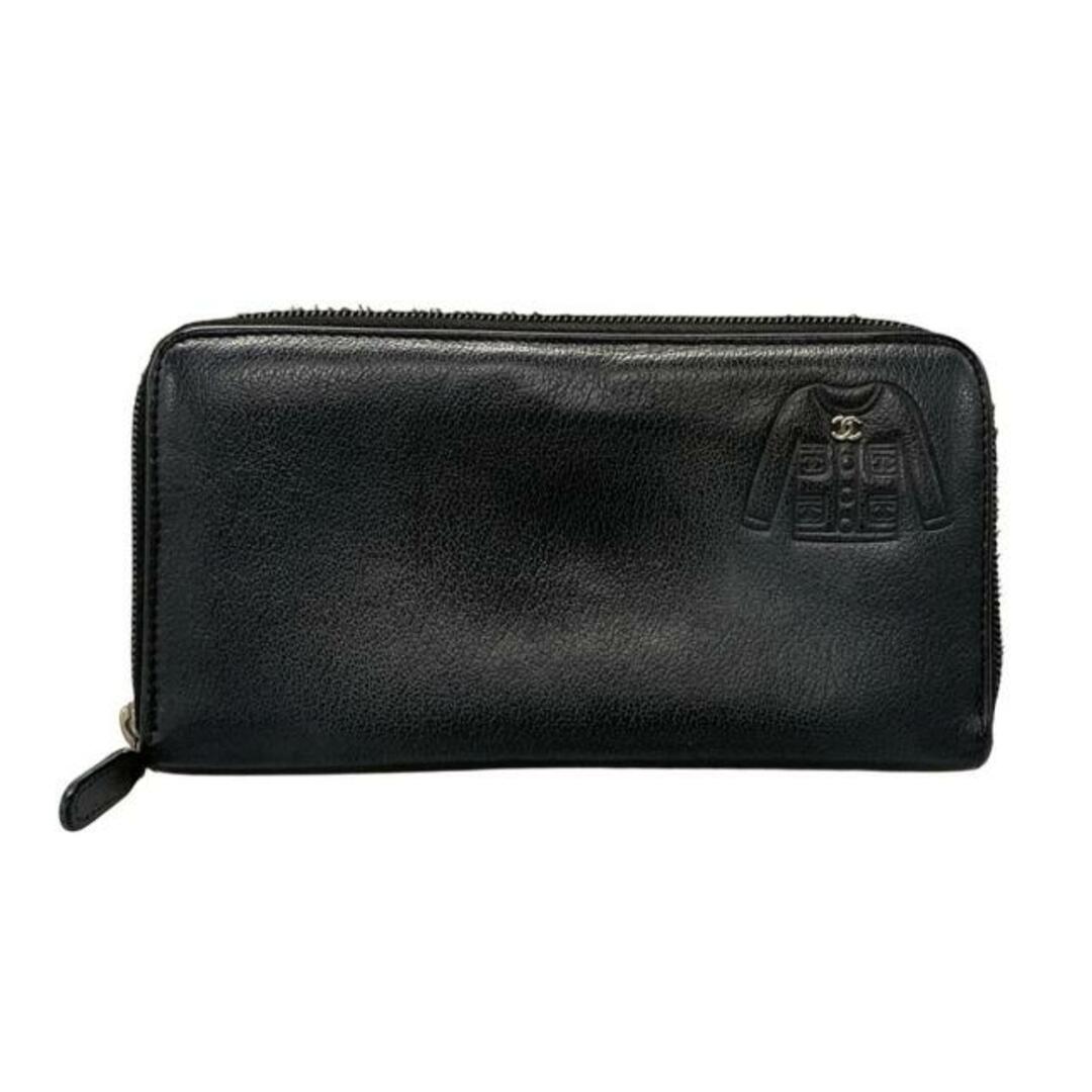 CHANEL - CHANEL(シャネル) 長財布 - 黒 ラウンドファスナー CHANEL - CHANEL(シャネル) 長財布 - 黒 ラウンドファスナー