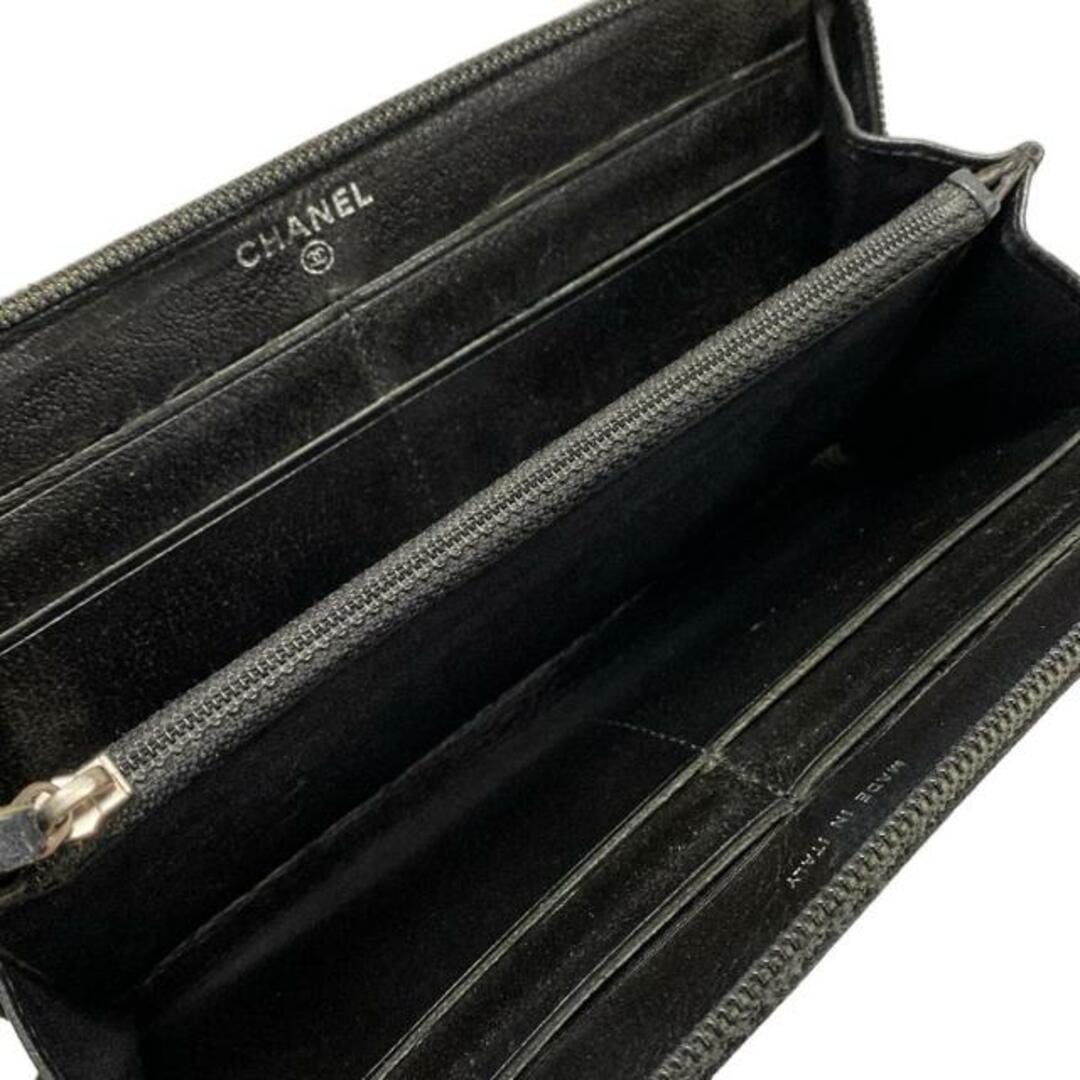 CHANEL - CHANEL(シャネル) 長財布 - 黒 ラウンドファスナー CHANEL - CHANEL(シャネル) 長財布 - 黒 ラウンドファスナー
