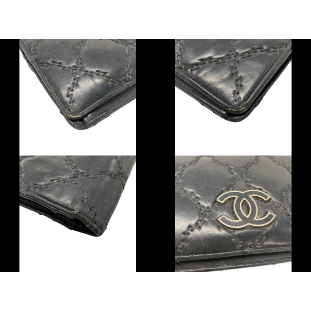 CHANEL - CHANEL(シャネル) 長財布 ワイルドステッチ 黒 ココ CHANEL - CHANEL(シャネル) 長財布 ワイルドステッチ 黒 ココ