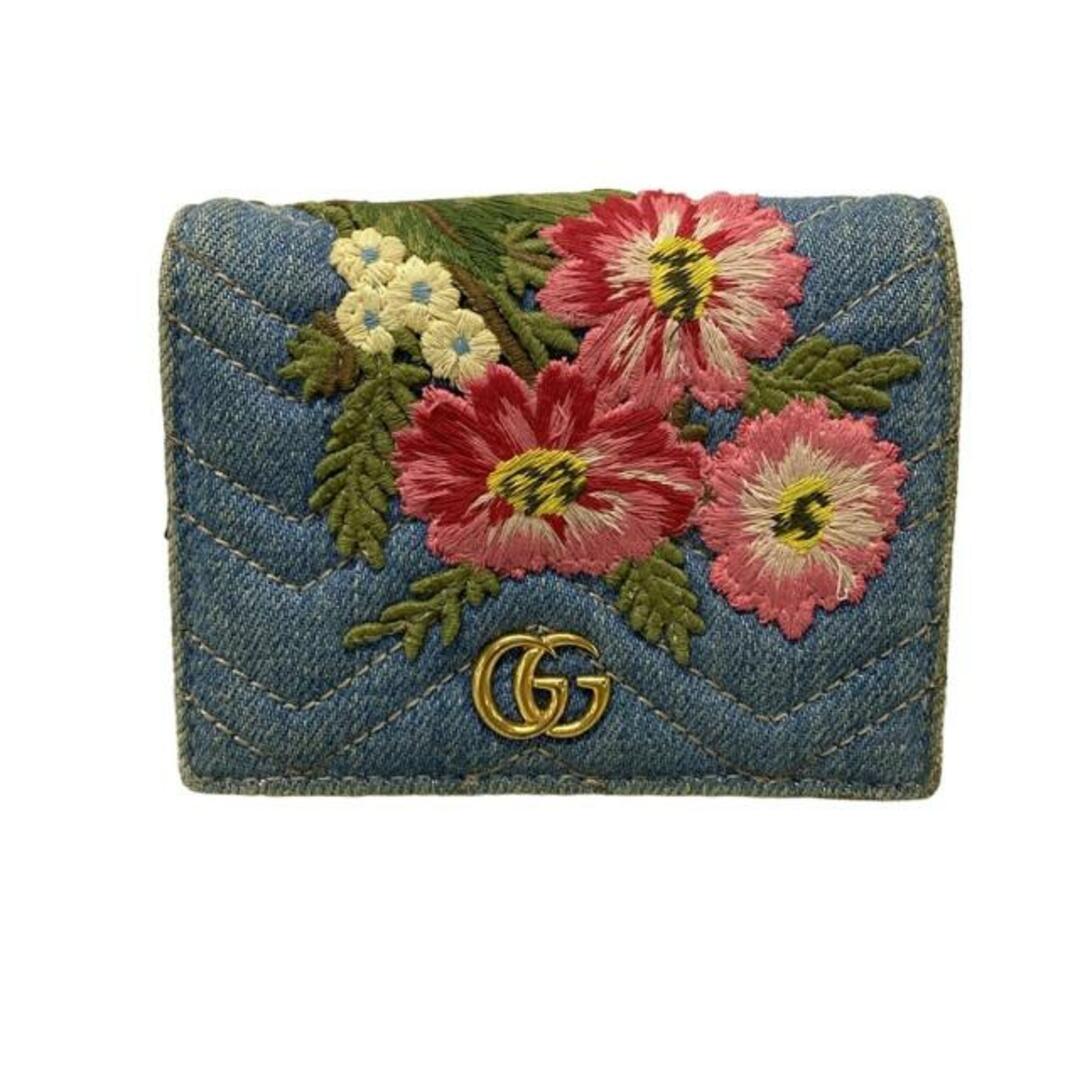 GUCCI - GUCCI(グッチ) 2つ折り財布 GGマーモント 466492 ブルー GUCCI - GUCCI(グッチ) 2つ折り財布 GGマーモント 466492 ブルー