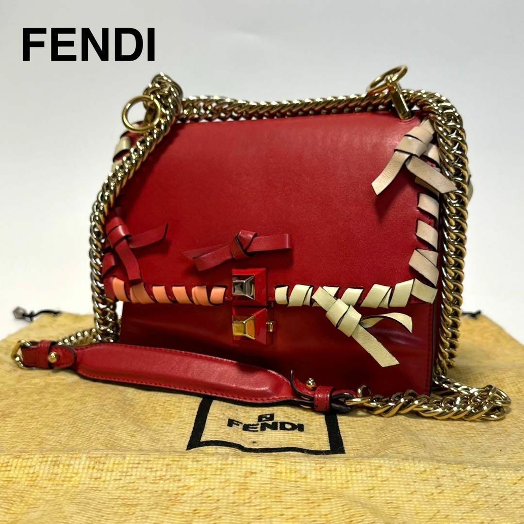 FENDI - m38【美品】フェンディ キャナイ リボン レザー FENDI - m38【美品】フェンディ キャナイ リボン レザー
