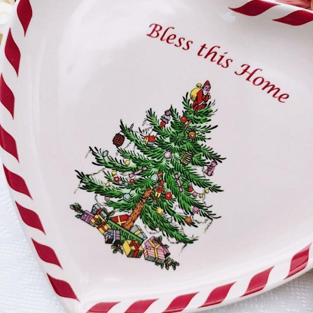 美品 可愛い スポードSPODE クリスマスツリー ハートプレート F1 美品 可愛い スポードSPODE クリスマスツリー ハートプレート F1