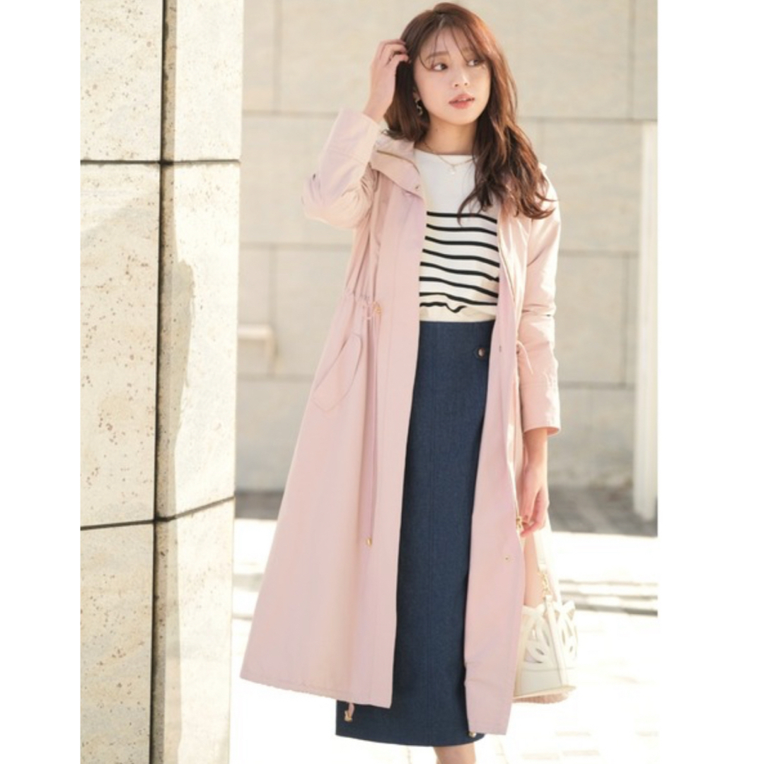 JUSGLITTY - ジャスグリッティ 撥水ロングブルゾン ピンクの通販 JUSGLITTY - ジャスグリッティ 撥水ロングブルゾン ピンクの通販
