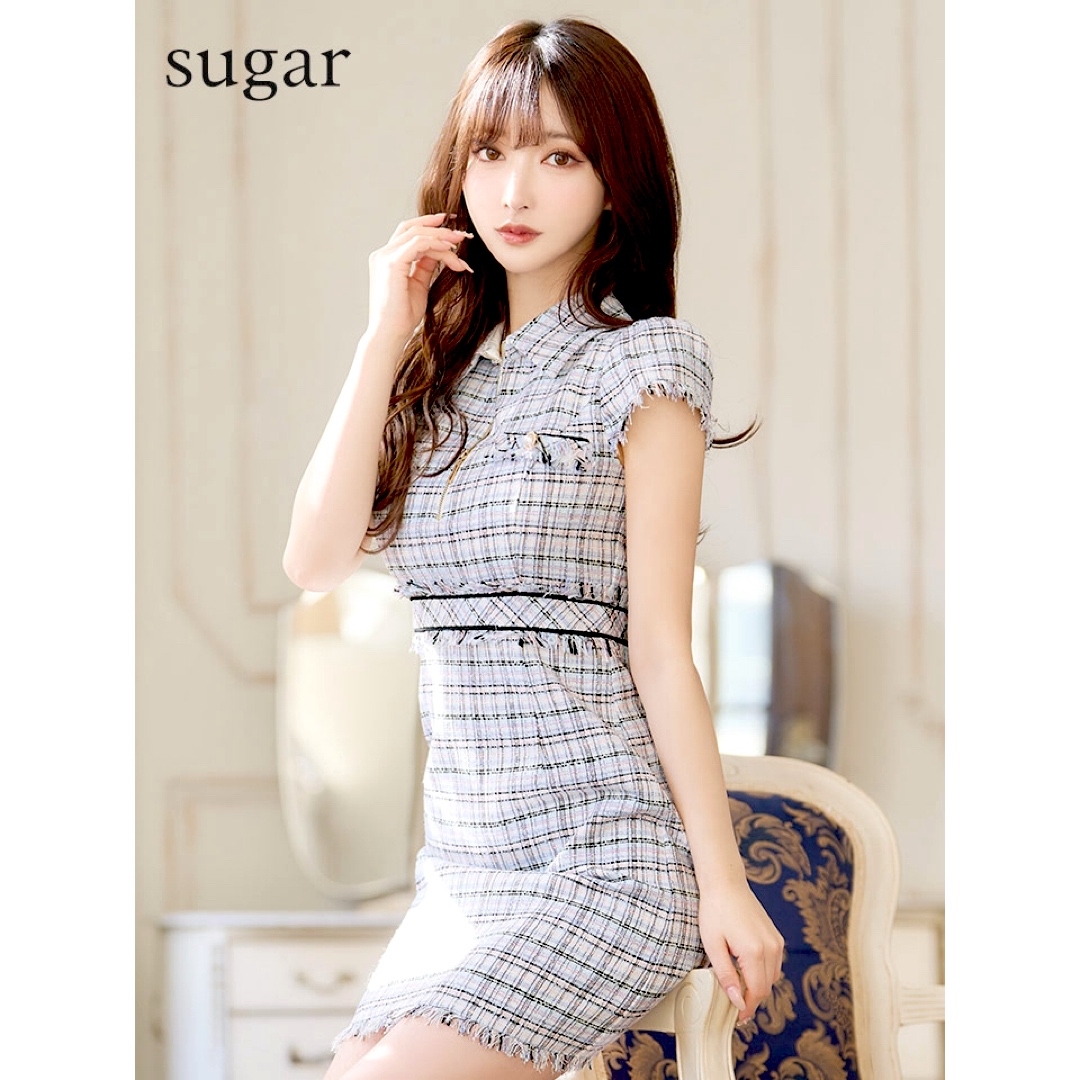 ROBE - DE2733*襟付きフリンジツイードドレスlblLの通販 by ROBE - DE2733*襟付きフリンジツイードドレスlblLの通販 by