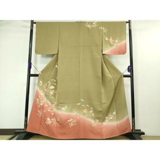 平和屋着物■訪問着　扇面花松文　暈し染め　金彩　正絹　逸品　DAAO5910ya(着物)