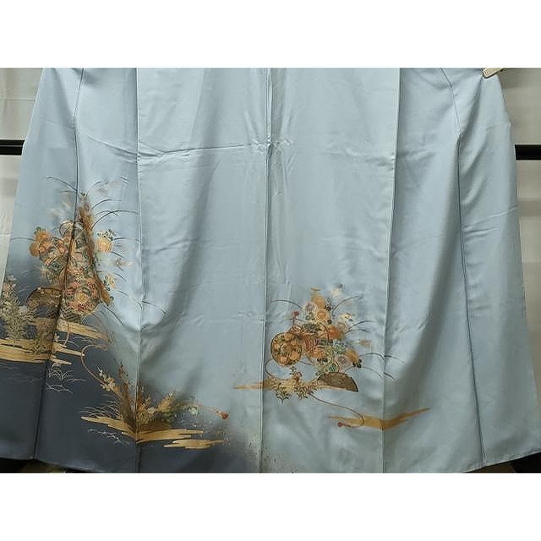 平和屋着物□訪問着 枝花文 鼓暈し染め 金銀彩 正絹 逸品 CAAP6560ykの  