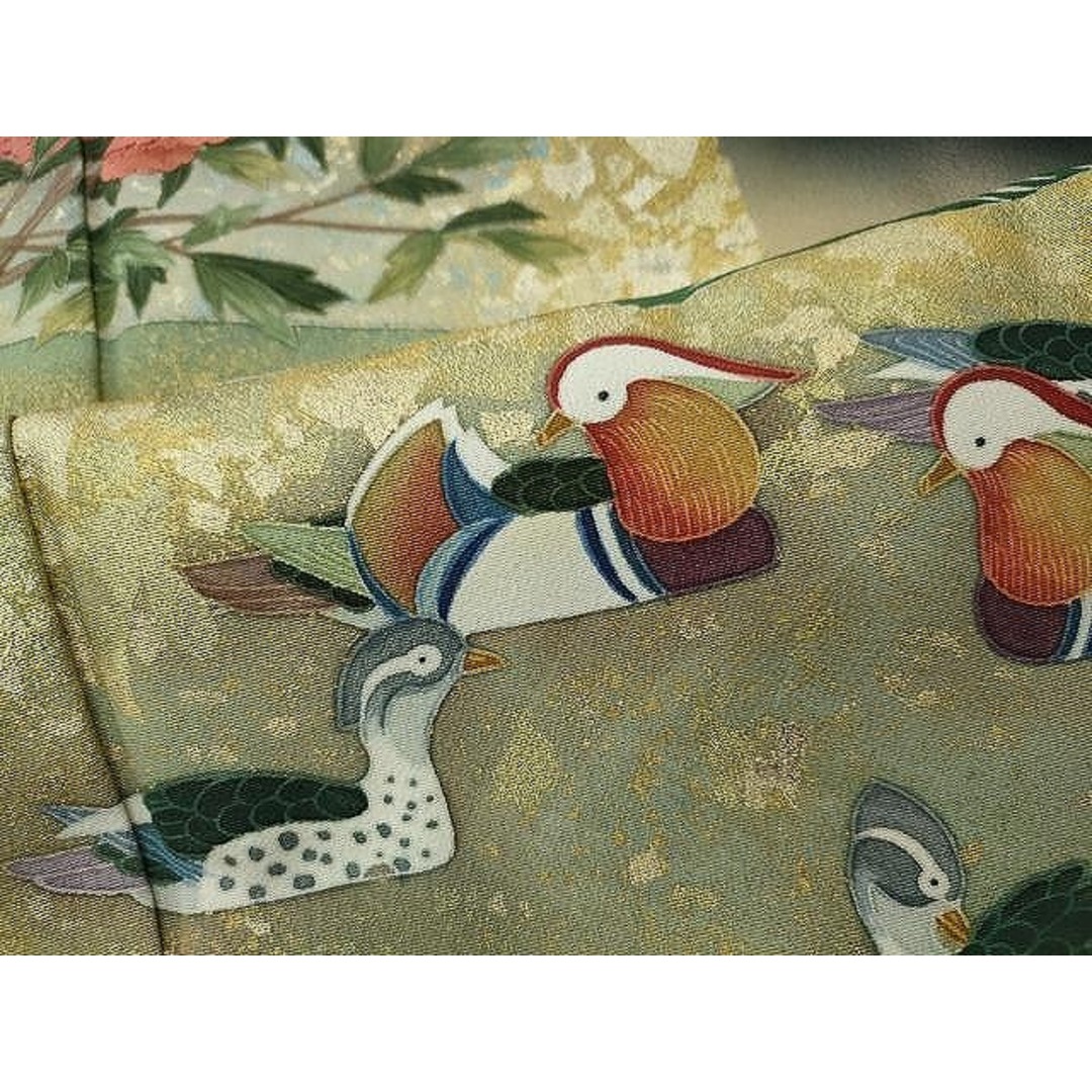 平和屋着物□豪華黒留袖 作家物 刺繍 流水鴛鴦花文 金銀彩 正絹 平和屋着物□豪華黒留袖 作家物 刺繍 流水鴛鴦花文 金銀彩 正絹