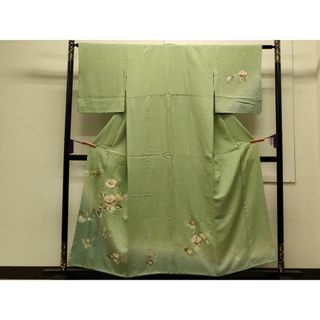平和屋着物■訪問着　駒刺繍　吉祥花文　暈し染め　金彩　正絹　逸品　CAAP1518th(着物)