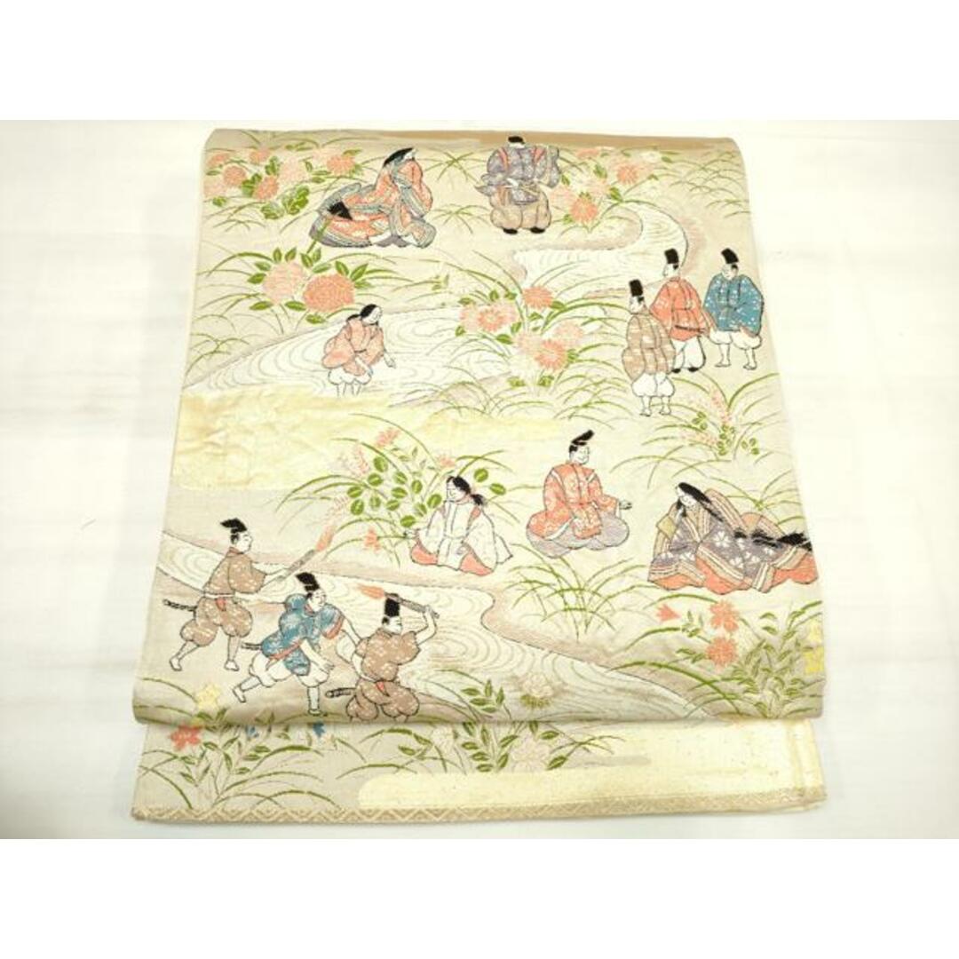 平和屋着物◎六通柄袋帯 人物文 金糸 正絹 逸品 DAAO0569xgの 平和屋着物◎六通柄袋帯 人物文 金糸 正絹 逸品 DAAO0569xgの