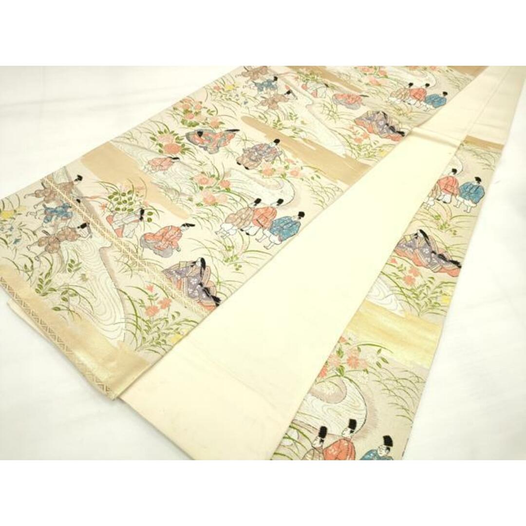 平和屋着物◎六通柄袋帯 人物文 金糸 正絹 逸品 DAAO0569xgの 平和屋着物◎六通柄袋帯 人物文 金糸 正絹 逸品 DAAO0569xgの