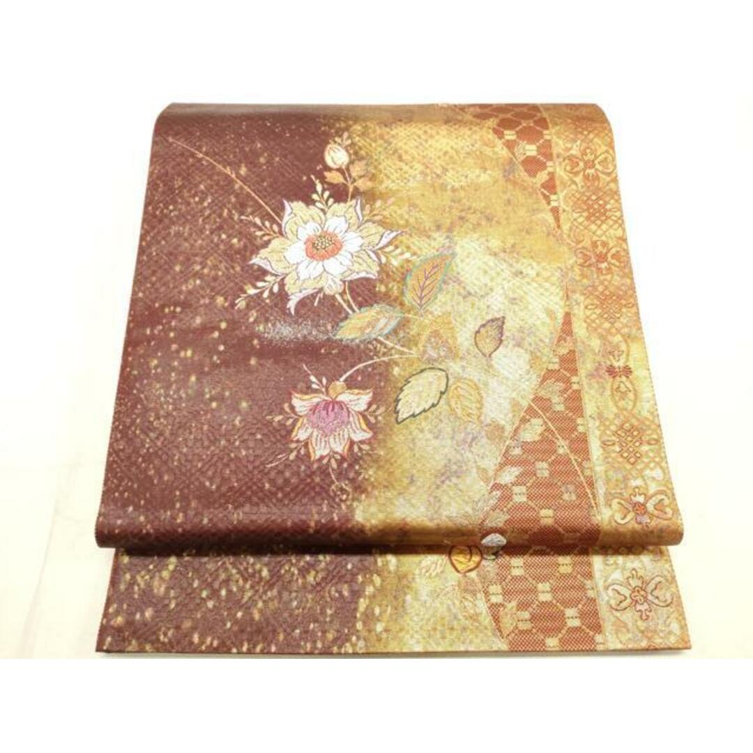 平和屋着物◎六通柄袋帯 唐織 花唐草文 金糸 引箔 正絹 逸品 平和屋着物◎六通柄袋帯 唐織 花唐草文 金糸 引箔 正絹 逸品
