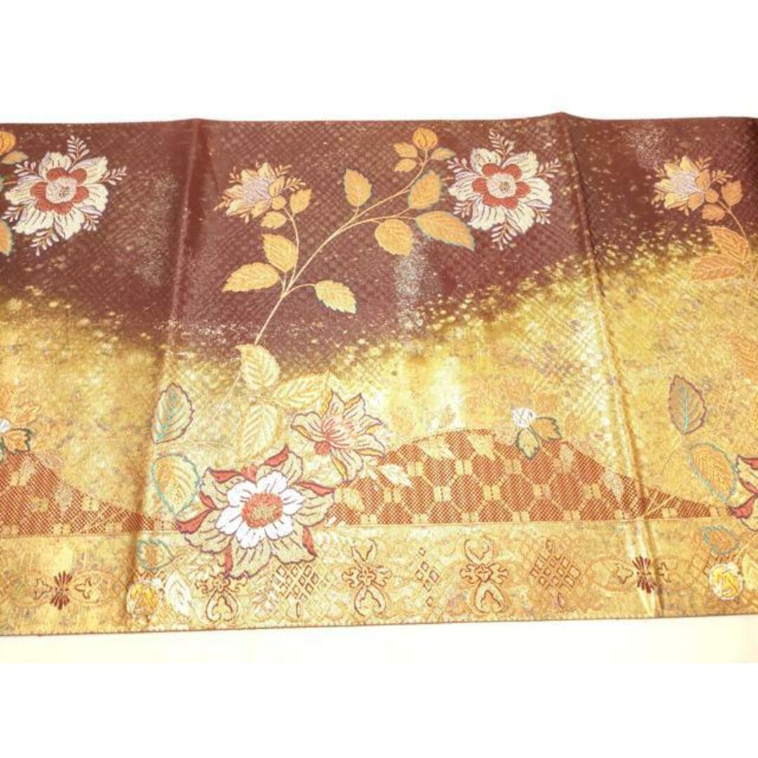 平和屋着物◎六通柄袋帯 唐織 花唐草文 金糸 引箔 正絹 逸品 平和屋着物◎六通柄袋帯 唐織 花唐草文 金糸 引箔 正絹 逸品