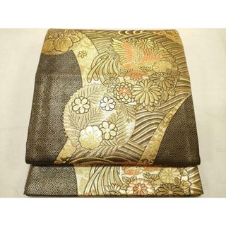 平和屋着物◎佐賀錦 六通柄袋帯 流水草花文 金糸 正絹 逸品 平和屋着物◎佐賀錦 六通柄袋帯 流水草花文 金糸 正絹 逸品