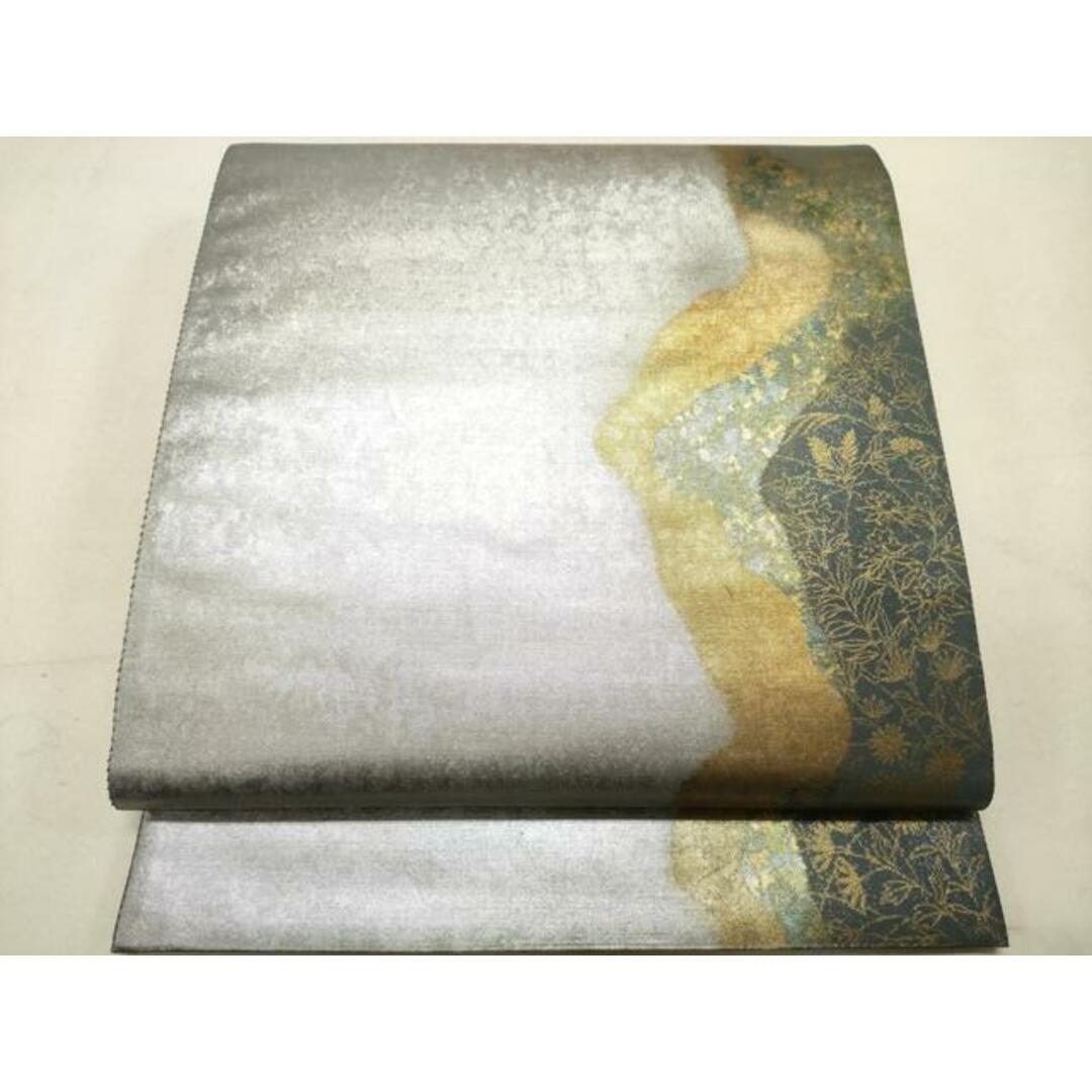 平和屋着物◎六通柄袋帯 道長草花文 引箔 正絹 逸品 DAAO0603xg 平和屋着物◎六通柄袋帯 道長草花文 引箔 正絹 逸品 DAAO0603xg