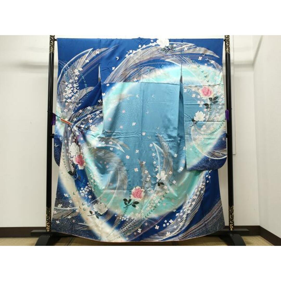 平和屋着物□豪華振袖 舞蝶花文 暈し染め 金銀彩 正絹 逸品 平和屋着物□豪華振袖 舞蝶花文 暈し染め 金銀彩 正絹 逸品