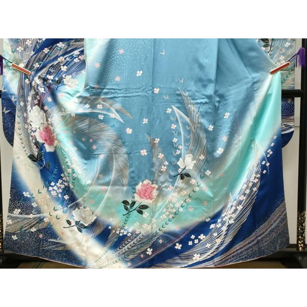 平和屋着物□豪華振袖 舞蝶花文 暈し染め 金銀彩 正絹 逸品 平和屋着物□豪華振袖 舞蝶花文 暈し染め 金銀彩 正絹 逸品