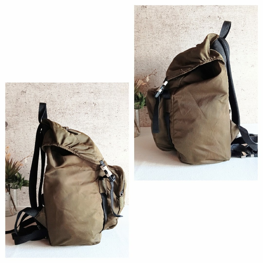PRADA - 良品 プラダ V135 大容量 ナイロン リュック オリーブ PRADA - 良品 プラダ V135 大容量 ナイロン リュック オリーブ