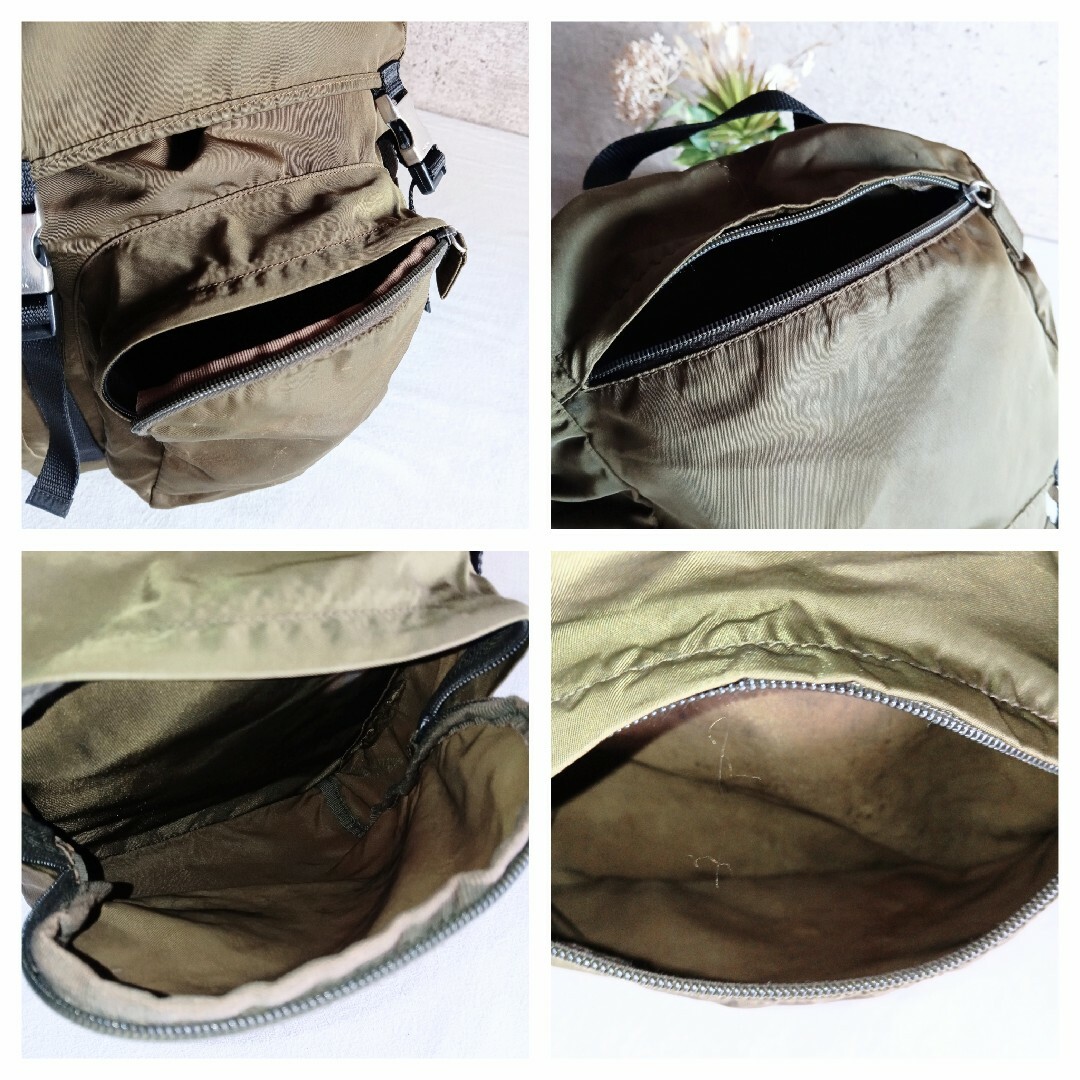 PRADA - 良品 プラダ V135 大容量 ナイロン リュック オリーブ PRADA - 良品 プラダ V135 大容量 ナイロン リュック オリーブ
