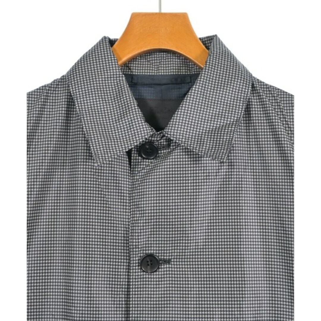 PRADA - PRADA プラダ ステンカラーコート 48(L位) 黒x白系(千鳥 PRADA - PRADA プラダ ステンカラーコート 48(L位) 黒x白系(千鳥
