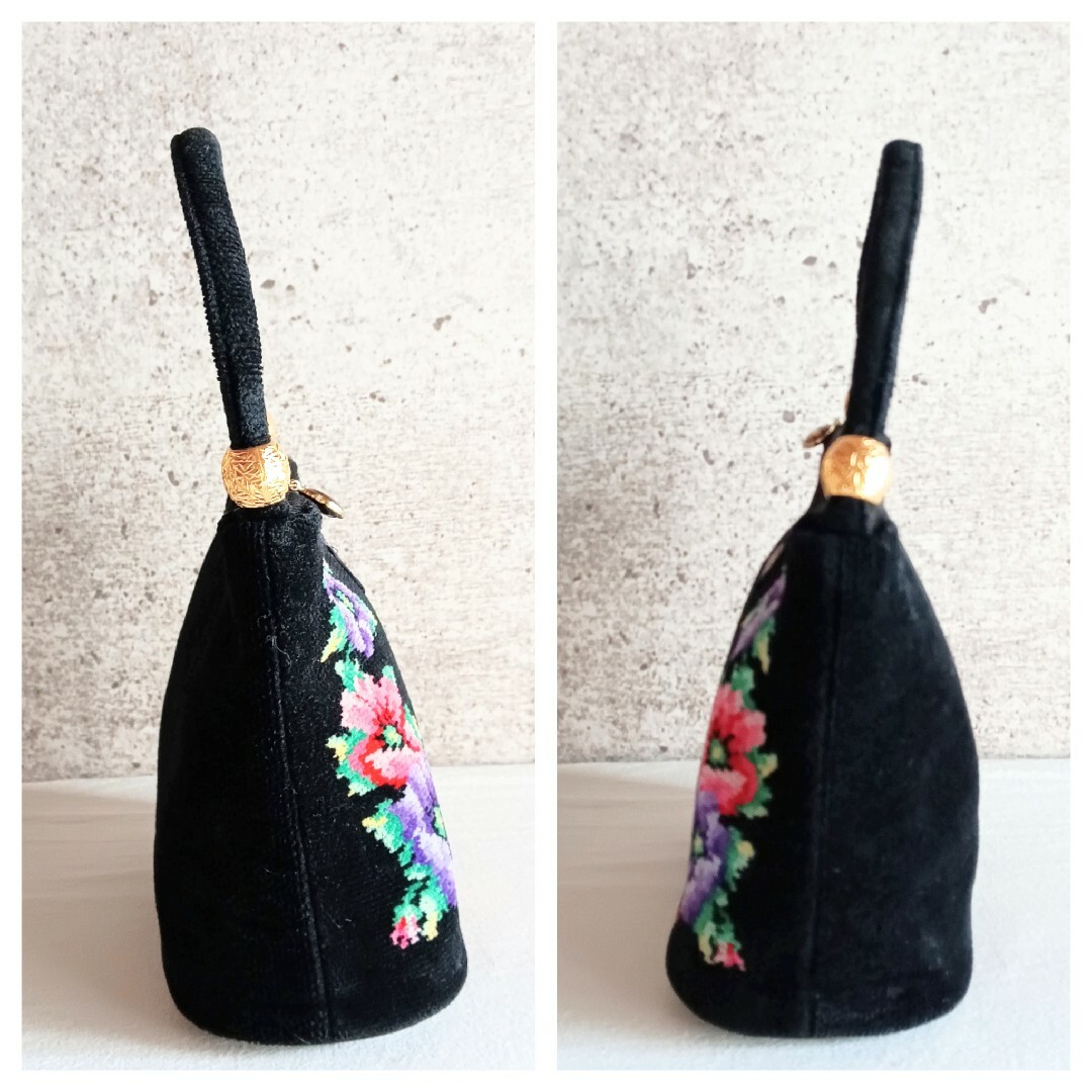 FEILER - 美品 フェイラー 花柄 ボタニカル 刺繍 ハンドバッグ FEILER - 美品 フェイラー 花柄 ボタニカル 刺繍 ハンドバッグ