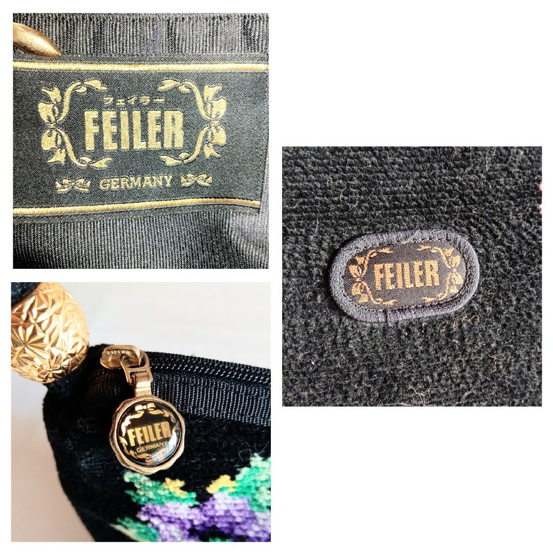 FEILER - 美品 フェイラー 花柄 ボタニカル 刺繍 ハンドバッグ FEILER - 美品 フェイラー 花柄 ボタニカル 刺繍 ハンドバッグ