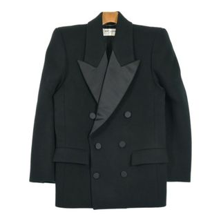 SAINT LAURENT PARIS テーラードジャケット 48(L位) 黒 【古着】【中古】(テーラードジャケット)