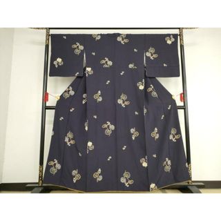 平和屋着物■上質な小紋　枝葉文　正絹　逸品　AAAQ4544ma(着物)