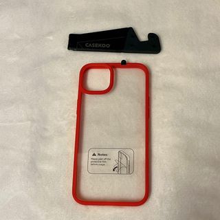 ♪ iPhone 13 pro max ケース クリア 赤縁 ステッカー付き(iPhoneケース)