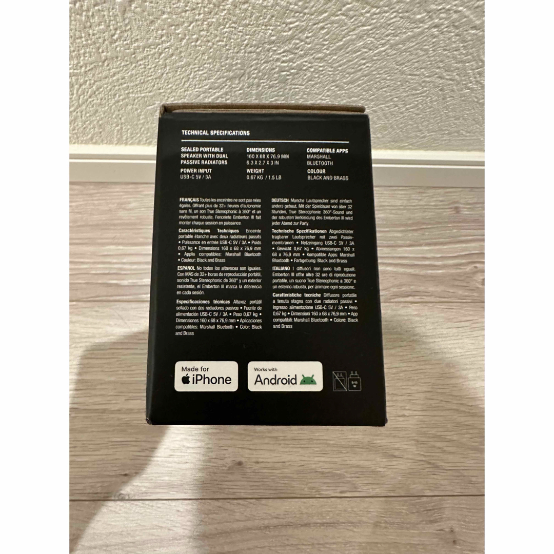 Marshall - Marshall Emberton III ワイヤレススピーカー 新品未 Marshall - Marshall Emberton III ワイヤレススピーカー 新品未