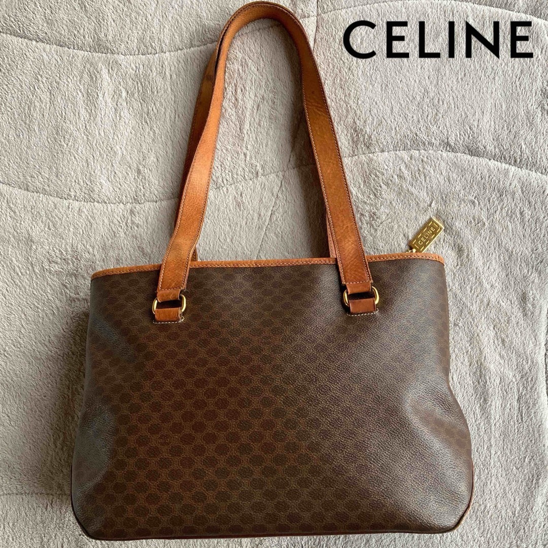 CELINE - 希少 ヴィンテージ セリーヌ マカダム柄 レザートート CELINE - 希少 ヴィンテージ セリーヌ マカダム柄 レザートート