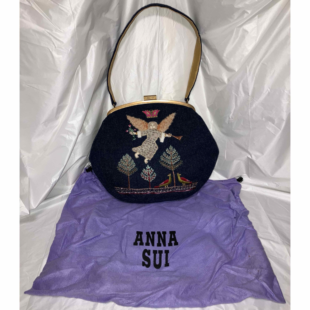 ANNA SUI - ANNA SUI がま口ハンドバッグ ショルダーバッグ 天使 ANNA SUI - ANNA SUI がま口ハンドバッグ ショルダーバッグ 天使