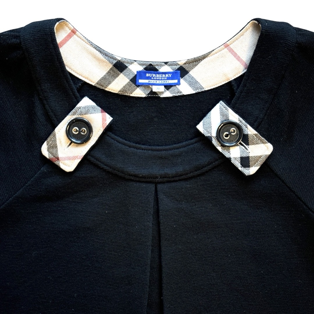 BURBERRY BLUE LABEL - Burberry BLUELABEL 半袖 ウール BURBERRY BLUE LABEL - Burberry BLUELABEL 半袖 ウール