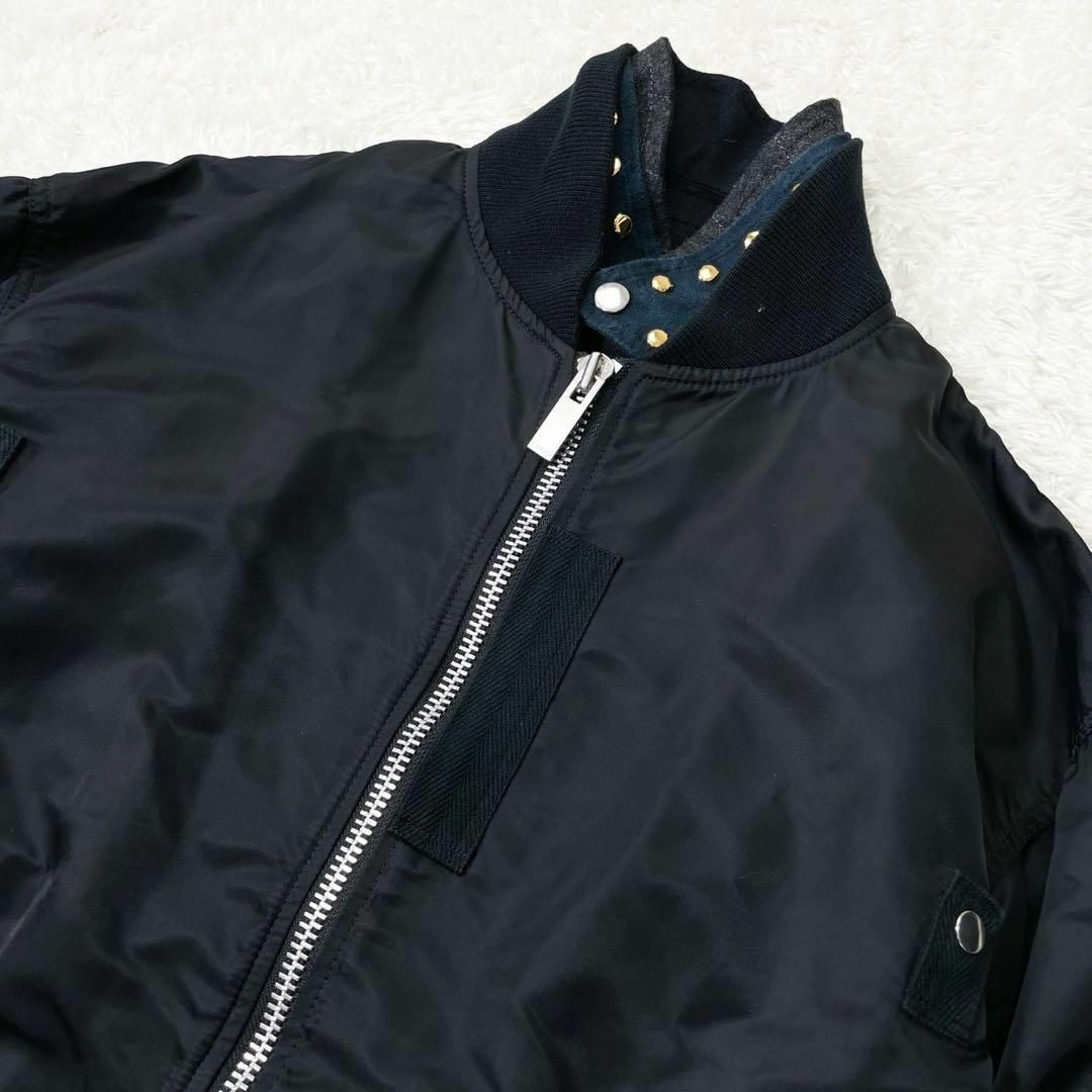 sacai - 極美品 Sacai 17SS Melton Blouson Layeredの通販 by sacai - 極美品 Sacai 17SS Melton Blouson Layeredの通販 by