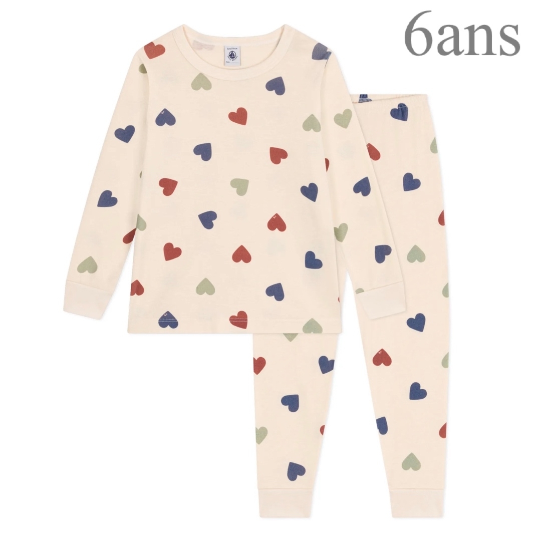 PETIT BATEAU - プチバトー 新品 未使用 長袖 パジャマ ハート PETIT BATEAU - プチバトー 新品 未使用 長袖 パジャマ ハート