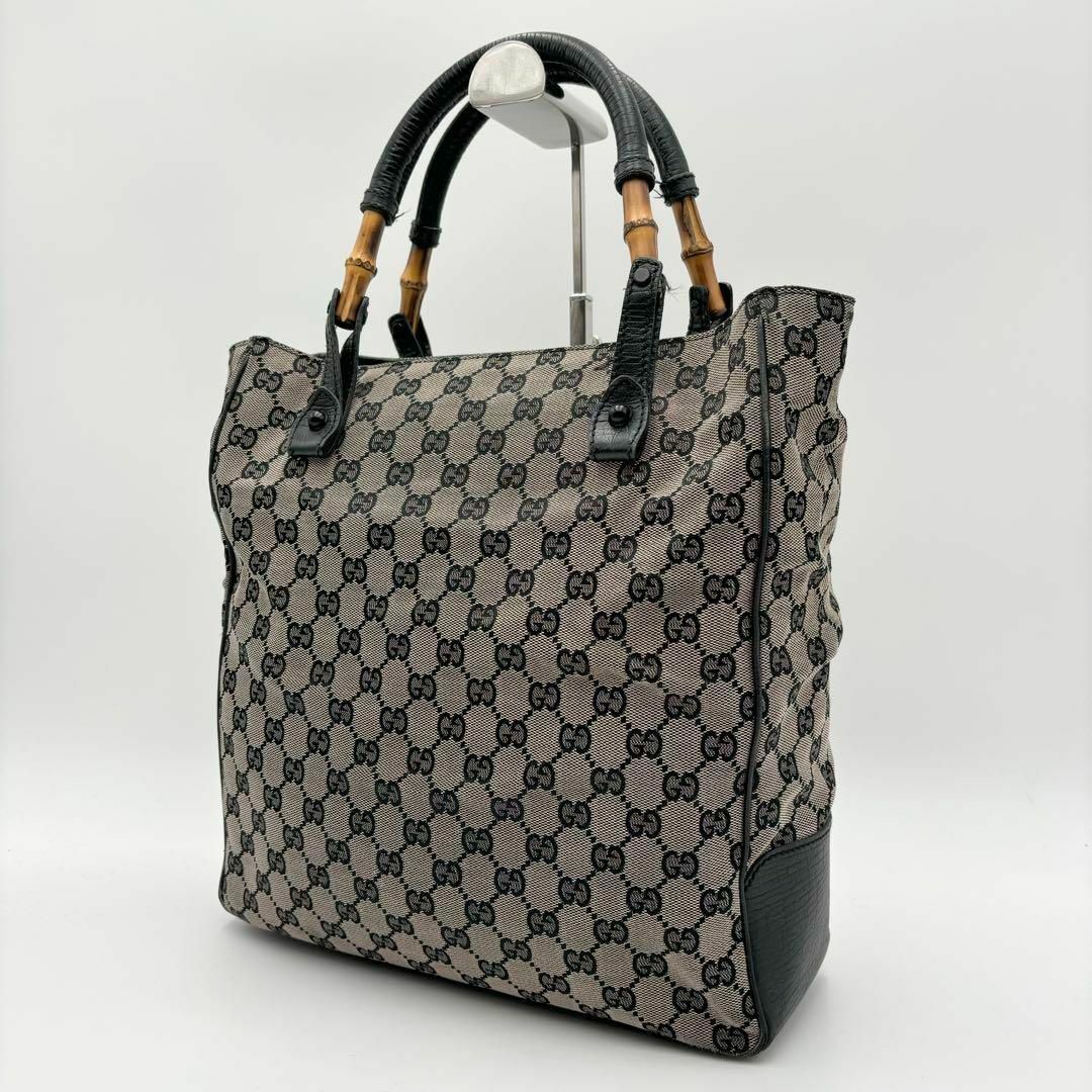 GUCCI - GUCCI グッチ バンブー トートバッグ GG キャンバス GUCCI - GUCCI グッチ バンブー トートバッグ GG キャンバス