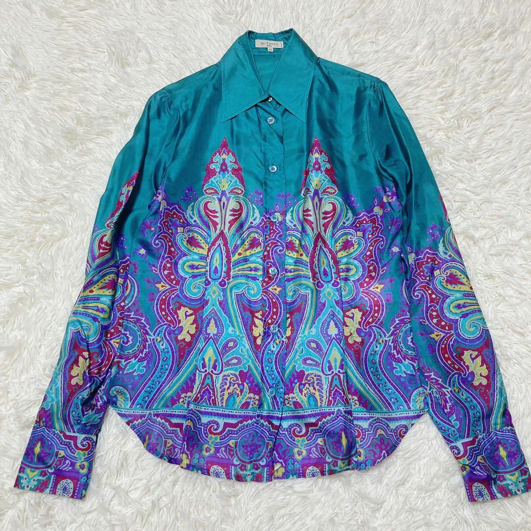 ETRO - 極美品✨ エトロ 大きいサイズ シルクブラウス XL 総柄 ETRO - 極美品✨ エトロ 大きいサイズ シルクブラウス XL 総柄