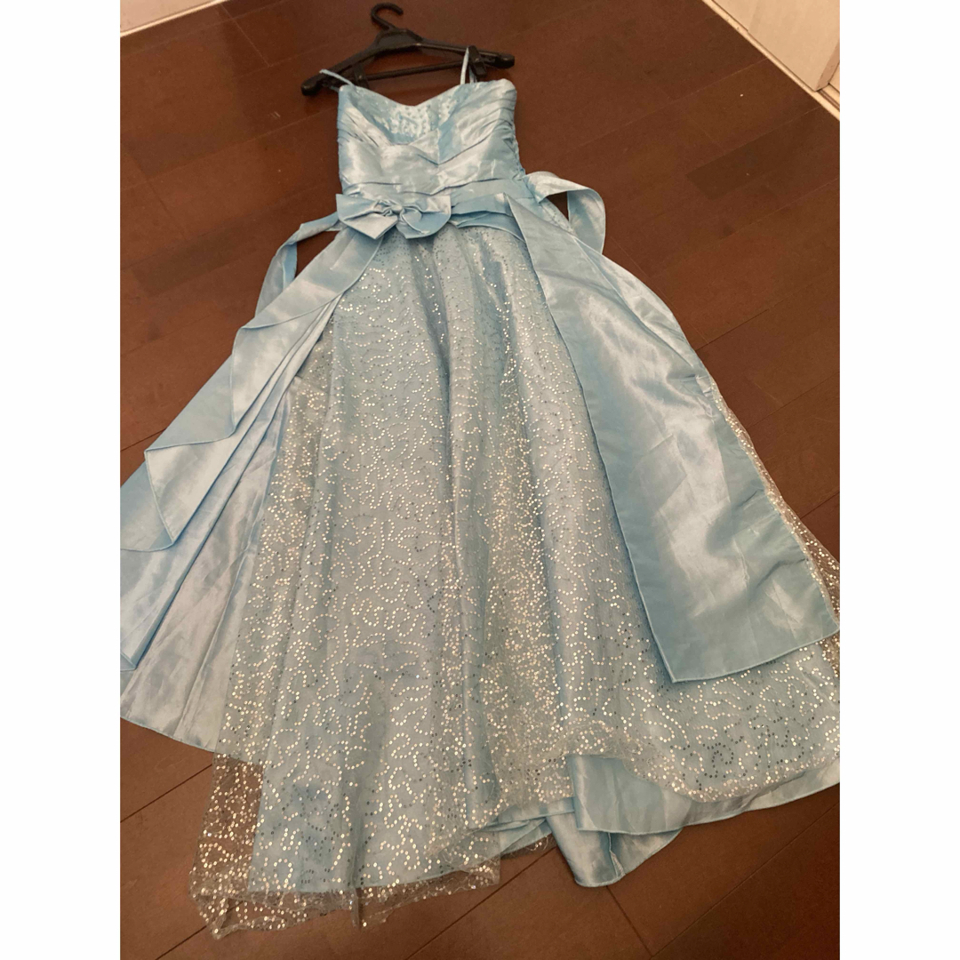 水色ビーズ装飾スリーブレスドレスの通販 by Diva's shop 在庫 水色ビーズ装飾スリーブレスドレスの通販 by Diva's shop 在庫