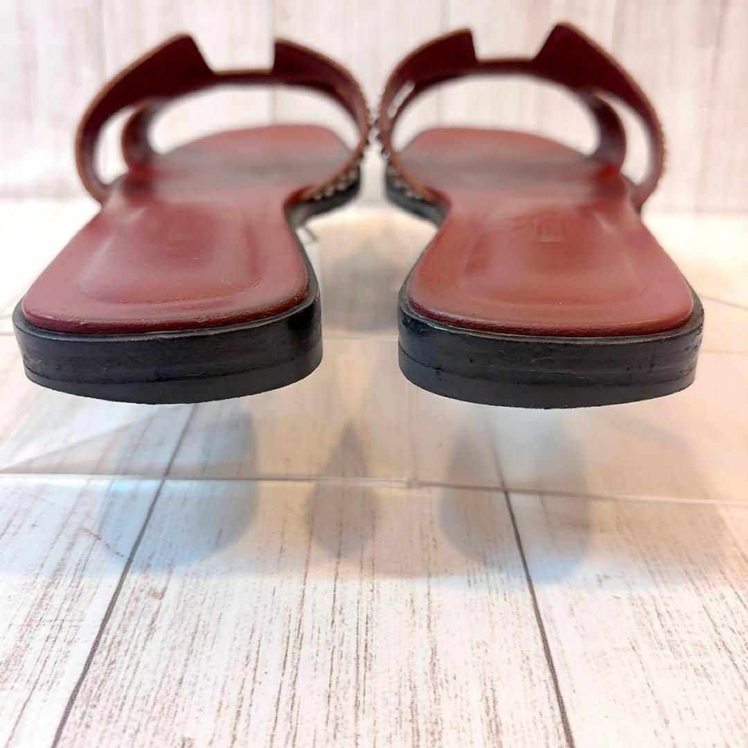 HERMES - HERMES エルメス サンダル オラン スタッズ レザー HERMES - HERMES エルメス サンダル オラン スタッズ レザー