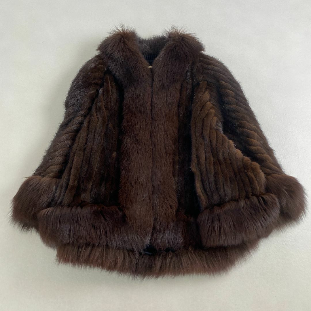 毛皮コート　フォックス　ミンク　ポンチョ　激レア　とても希少　fur coat