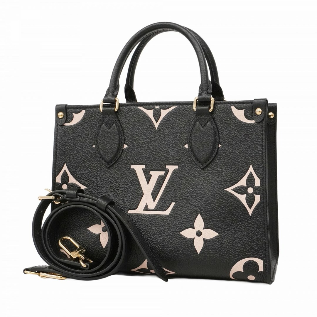 LOUIS VUITTON - 【5da1247】ルイヴィトン ハンドバッグ モノグラム・アンプラント オンザゴ―PM M45659 ブラック ベージュ【中古】レディース