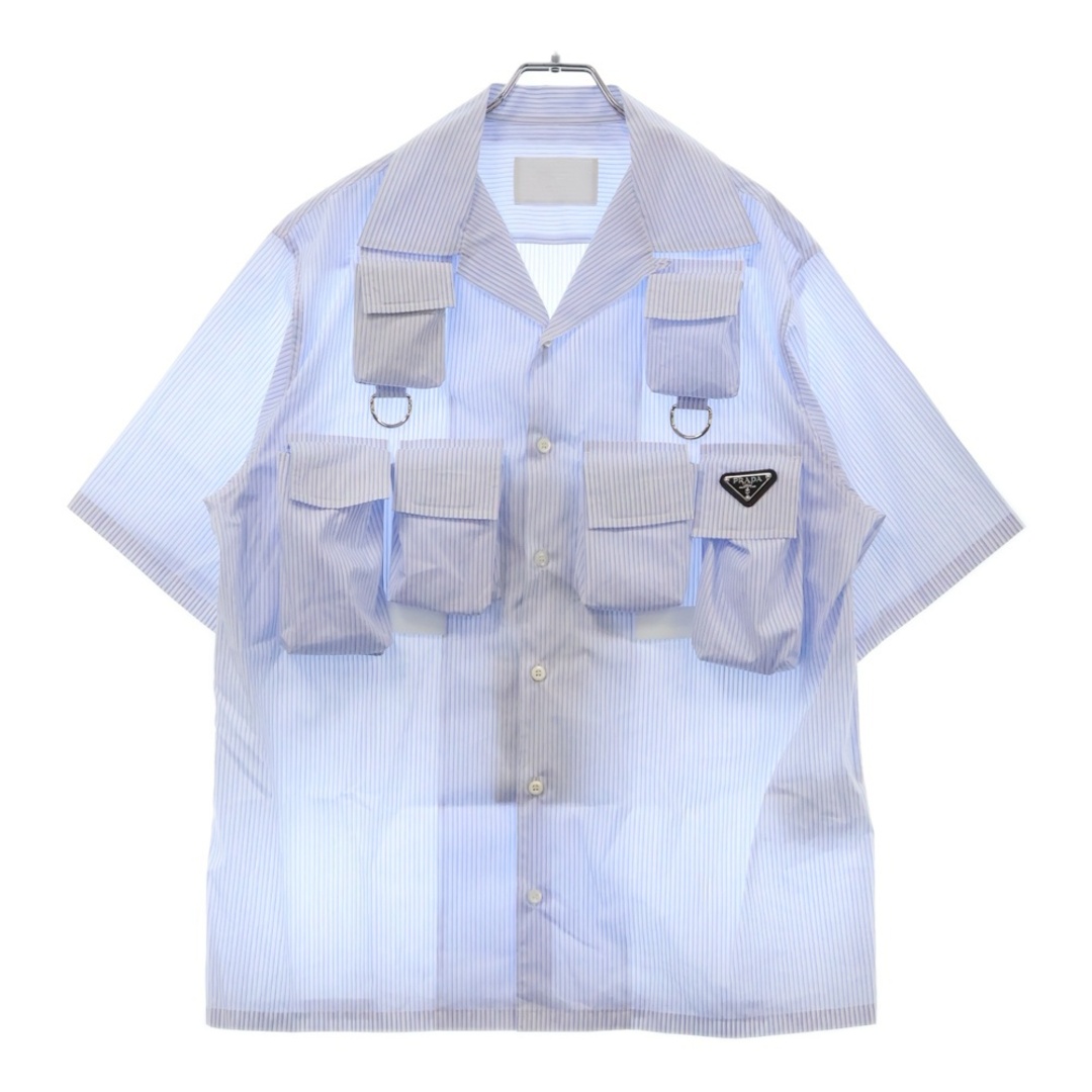 PRADA - PRADA プラダ Printed Poplin Triangle Logo Shirts PRADA - PRADA プラダ Printed Poplin Triangle Logo Shirts
