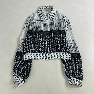 VINTAGE - 昭和レトロカラフルボーダー柄ベルベット風長袖ロング VINTAGE - 昭和レトロカラフルボーダー柄ベルベット風長袖ロング