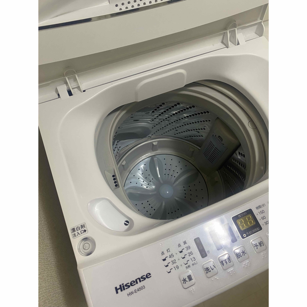 Hisense ハイセンス 洗濯機 WH-E4503 白色 縦型の通販 by ぽっぽ Hisense ハイセンス 洗濯機 WH-E4503 白色 縦型の通販 by ぽっぽ