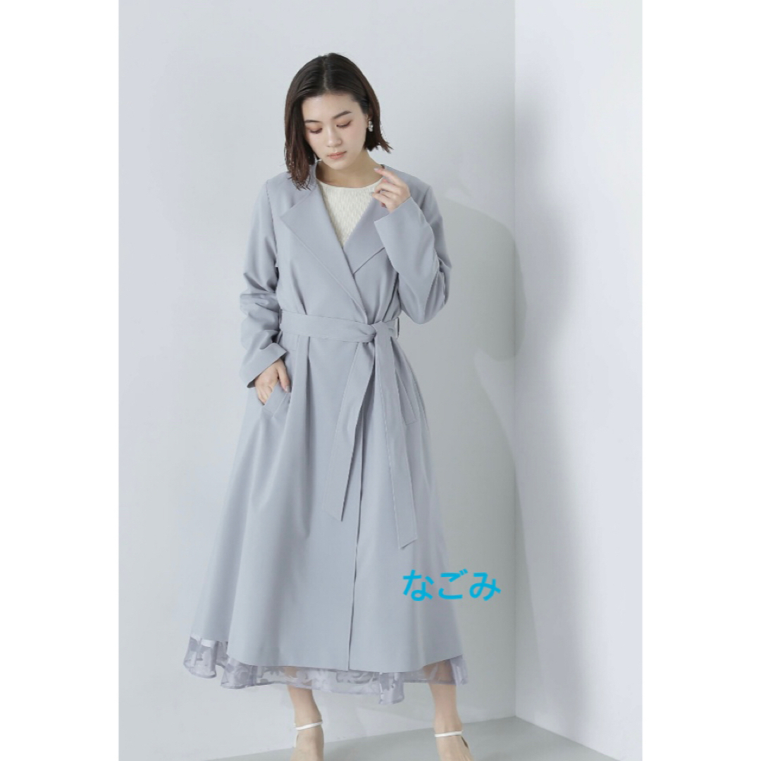 NATURAL BEAUTY BASIC(ナチュラルビューティーベーシック)の【美品】NBB ノーカラーコート レディースのジャケット/アウター(スプリングコート)の商品写真