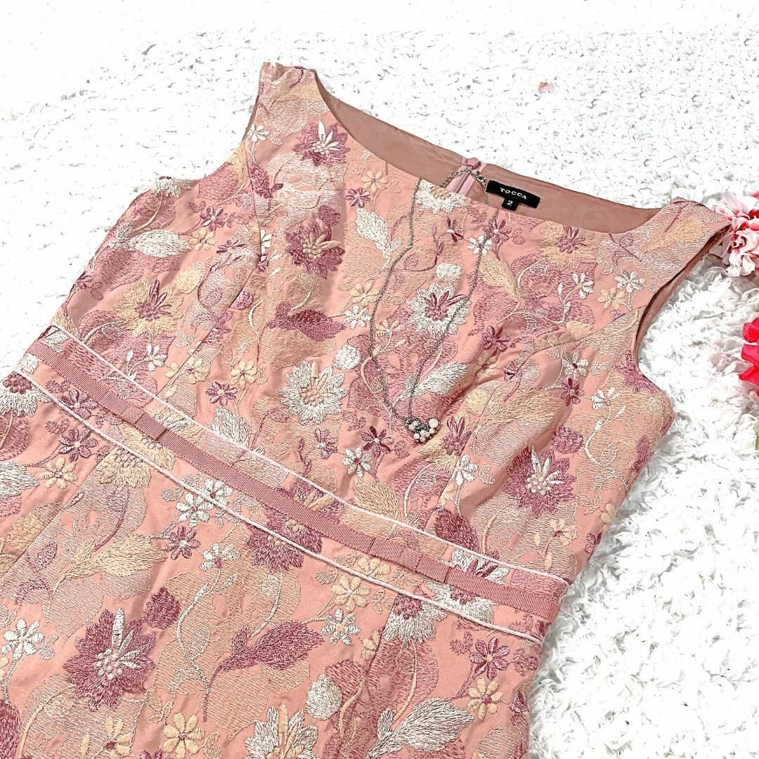 TOCCA - 良品✨ TOCCA 花柄刺繍 ノースリーブワンピース 2 M TOCCA - 良品✨ TOCCA 花柄刺繍 ノースリーブワンピース 2 M